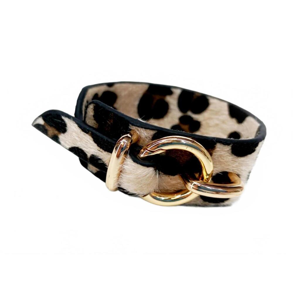 NEW JACQUELINE KENT women's wild thing leopard bracelet in gold